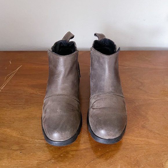 SOREL • Emelie chelsea boots Quarry grey taupe leather waterproof low ankle - Picture 5 of 12